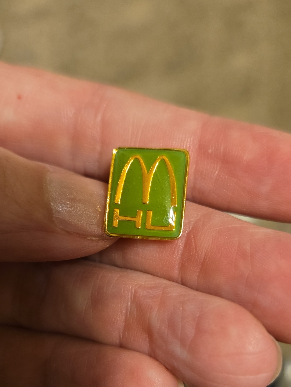 McDonald's Gold-Tone Green Enamel Cuff Link